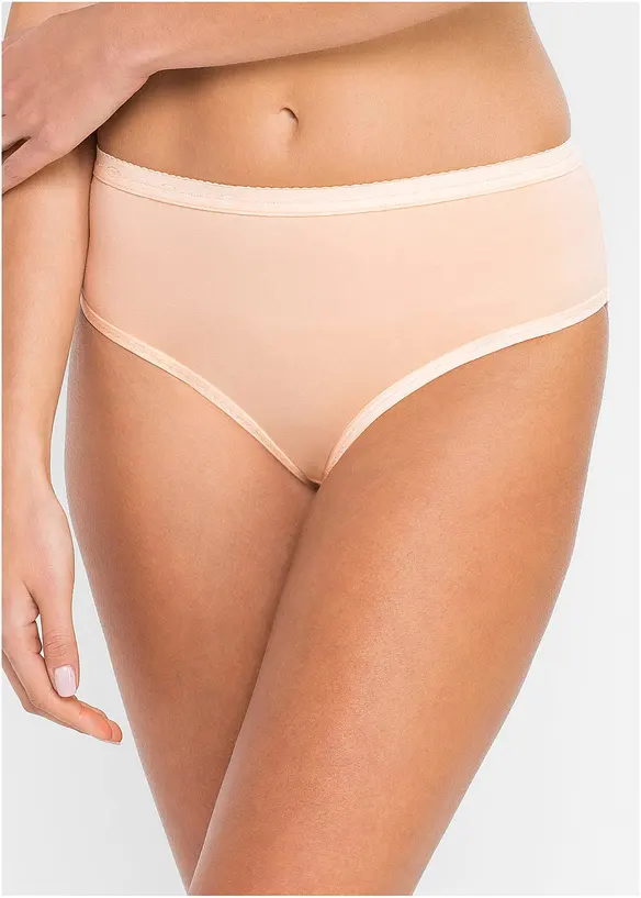 Maxislip mit weicher Baumwolle (5er Pack) in weiß von vorne - bonprix