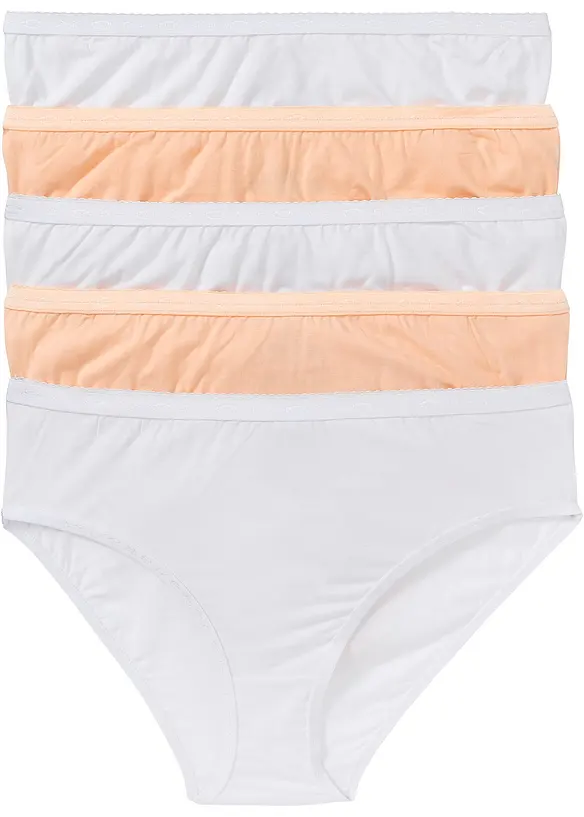 Maxislip mit weicher Baumwolle (5er Pack) in weiß von vorne - bonprix