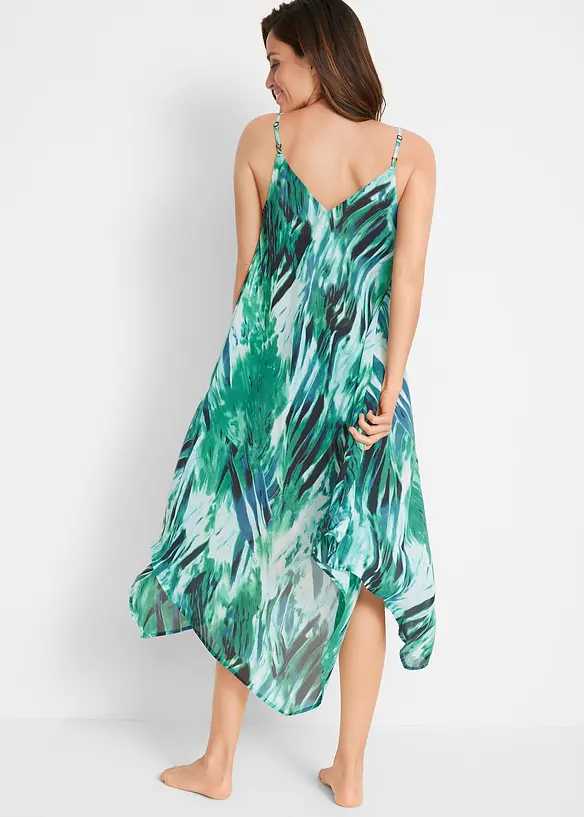 Transparentes Strand Maxikleid aus leichtem Chiffon in grün von hinten (Totalaufnahme) - bonprix Transparentes Strand Maxikleid aus leichtem Chiffon in grün von hinten (Totalaufnahme) - bonprix