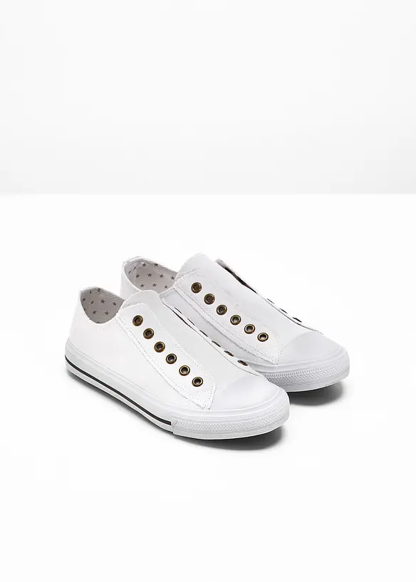 Slip-On-Sneaker aus Baumwoll-Canvas in weiß - bonprix