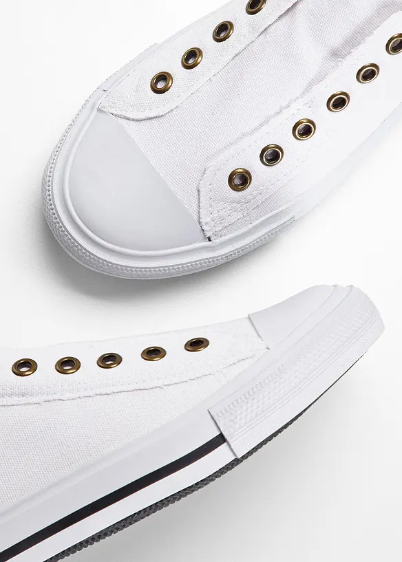 Slip-On-Sneaker aus Baumwoll-Canvas in weiß - bonprix
