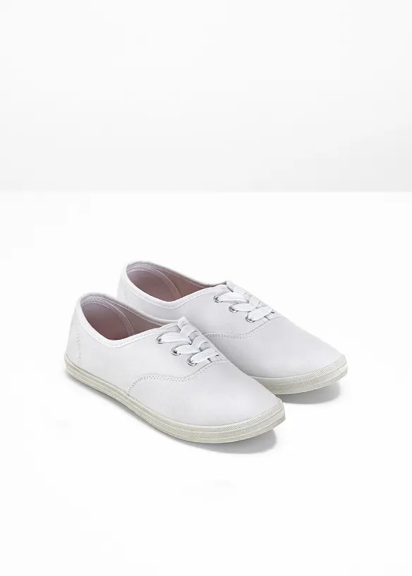Sneaker aus Baumwoll-Canvas in weiß - bonprix