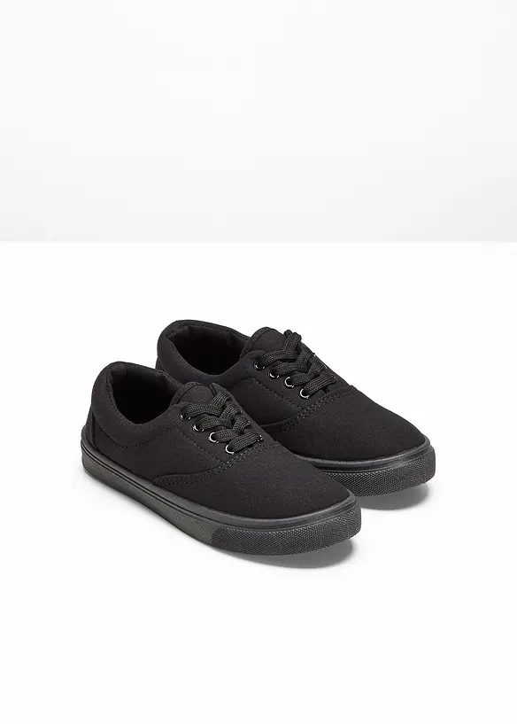 Sneaker aus Baumwoll-Canvas in schwarz - bonprix
