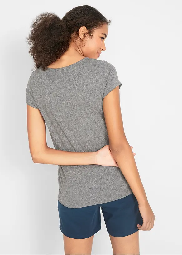 Basic Umstandsshirts aus Bio-Baumwolle, (2er-Pack) in blau von hinten (im Anschnitt) - bonprix