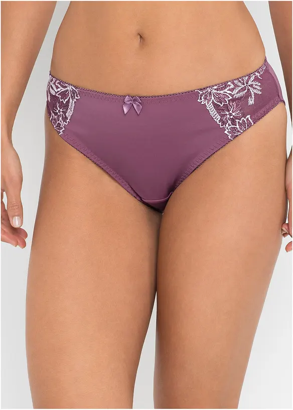 Slip (2er-Pack) in lila von vorne - bonprix