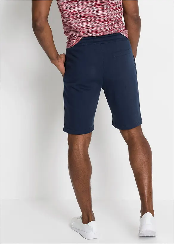 Sweat-Bermuda aus reiner Baumwolle in blau von hinten - bonprix