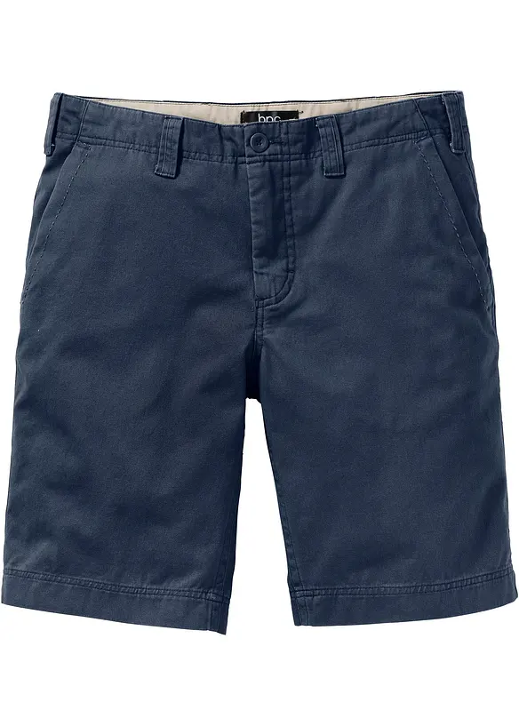 Chino-Bermuda aus reiner Baumwolle in Regular-Fit in blau von vorne - bonprix