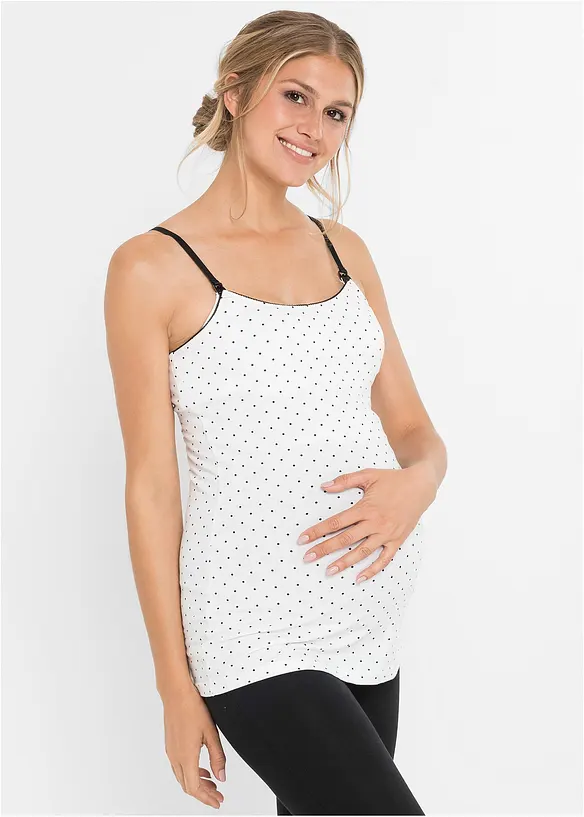 Stilltop mit Bio-Baumwolle  (2er Pack) in schwarz von vorne (im Anschnitt) - bonprix