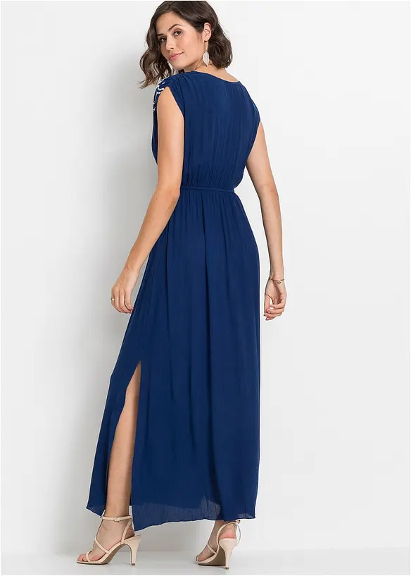 Maxikleid aus Viskose in blau von hinten (Totalaufnahme) - bonprix Maxikleid aus Viskose in blau von hinten (Totalaufnahme) - bonprix