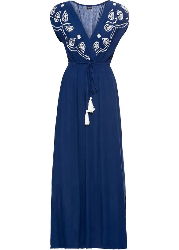 Maxikleid aus Viskose in blau von vorne - bonprix Maxikleid aus Viskose in blau von vorne - bonprix