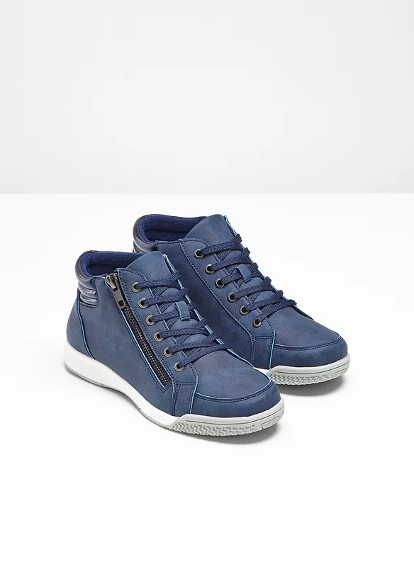 High-Top-Sneaker mit Reißverschluss in blau - bonprix