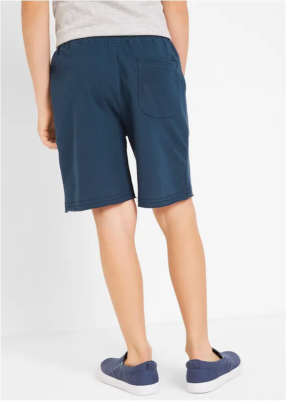 Sweat-Bermuda aus weichem Baumwol-Mix (2er Pack) in grau von hinten - bonprix