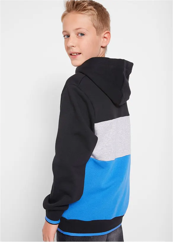 Hoodie aus reiner Bio-Baumwolle in schwarz von hinten (im Anschnitt) - bonprix