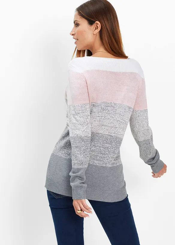 Premium Pullover mit Cashmere-Anteil in rosa von hinten (im Anschnitt) - bonprix