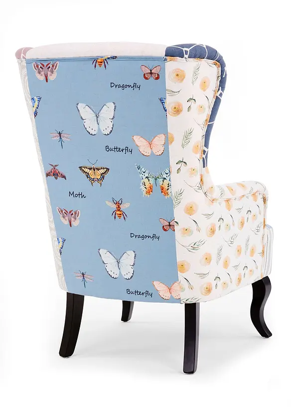 Ohrensessel in rosa von hinten - bonprix