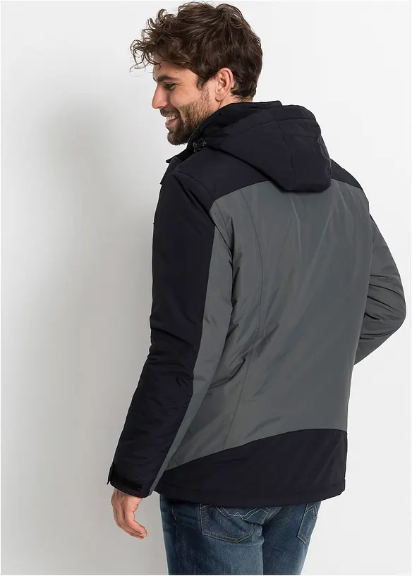 Wasserdichte Funktions-Jacke in grau von hinten (im Anschnitt) - bonprix