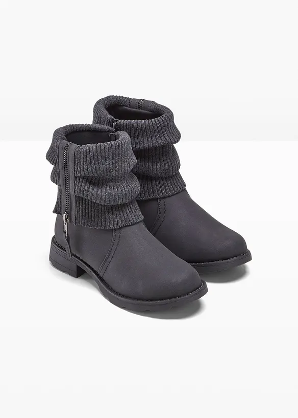Boots mit Strickeinsatz in grau - bonprix