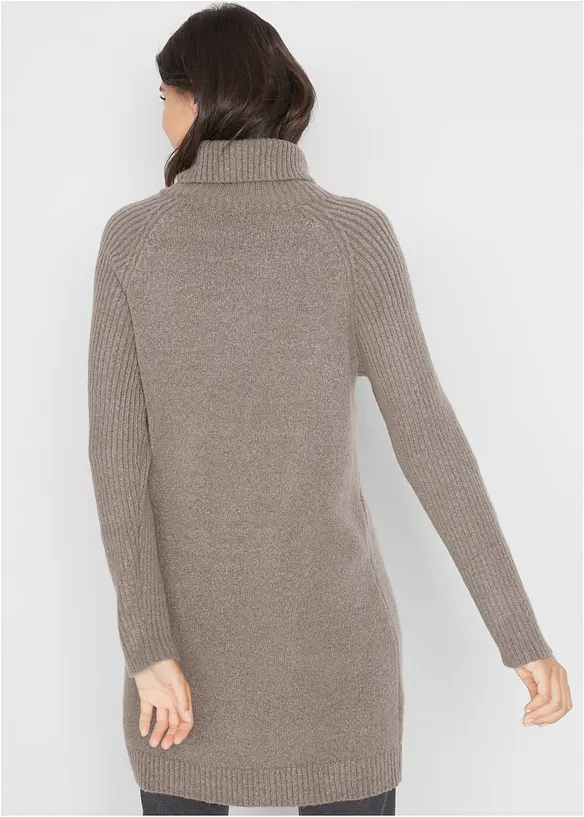 Longpullover mit Rollkragen in braun von hinten (im Anschnitt) - bonprix