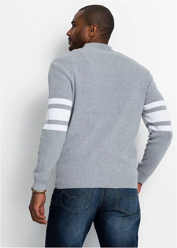 Troyer in Regular Fit in grau von hinten (im Anschnitt) - bonprix