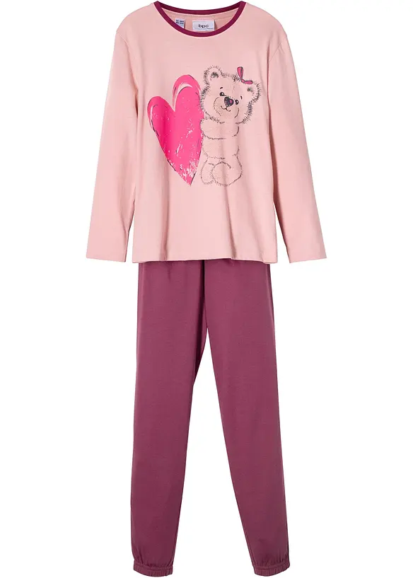 Pyjama aus reiner Bio-Baumwolle (2-tlg. Set) in rosa - bonprix
