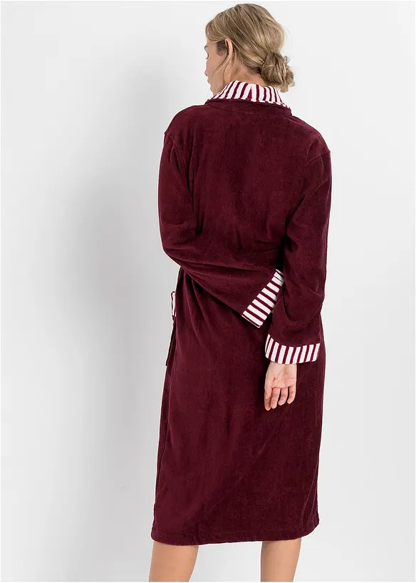 Frottee Bademantel aus Baumwolle in rot von hinten (Totalaufnahme) - bonprix