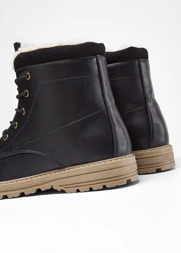 Gefütterte Schnürboots in schwarz (Detailaufnahme) - bonprix