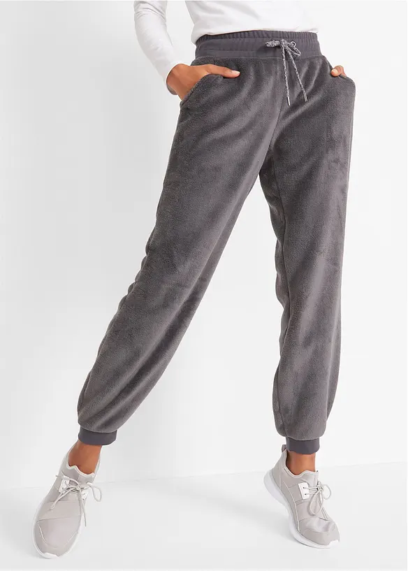 Jogginghose mit Komfortbund in grau von vorne - bonprix