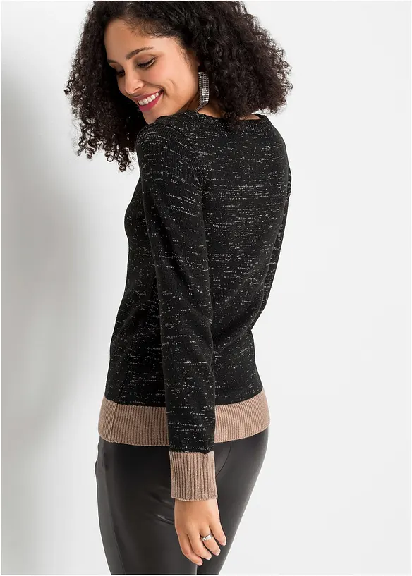 Pullover mit Schleife in schwarz von hinten (im Anschnitt) - bonprix Pullover mit Schleife in schwarz von hinten (im Anschnitt) - bonprix