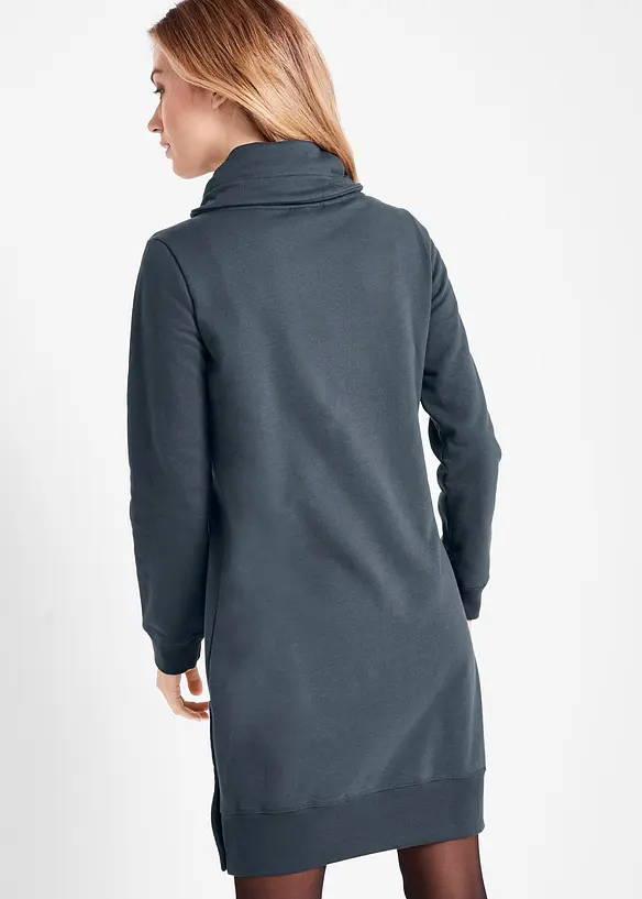 Sweatkleid aus reiner Baumwolle in blau von hinten (Totalaufnahme) - bonprix Sweatkleid aus reiner Baumwolle in blau von hinten (Totalaufnahme) - bonprix