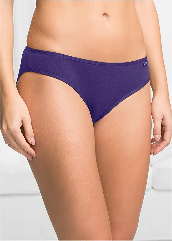 Slip mit weicher Baumwolle (6er Pack) in lila von vorne - bonprix