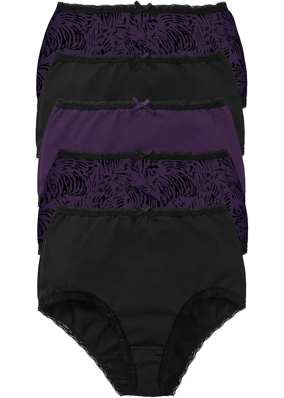 Highwaist Slip  (5er Pack) in schwarz - bonprix