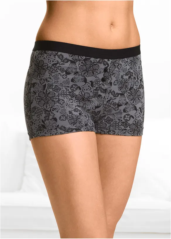 Damen Boxer mit weicher Baumwolle (4er Pack) in lila von vorne - bonprix