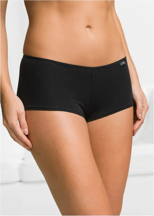 Panty mit weicher Bio-Baumwolle (5er Pack) in schwarz von vorne - bonprix