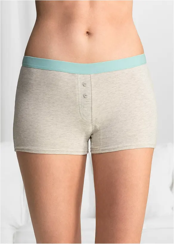 Damen Boxer mit weicher Baumwolle (4er Pack) in weiß von vorne - bonprix