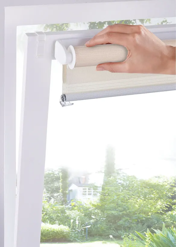 Doppelrollo ohne Bohren in beige - bonprix