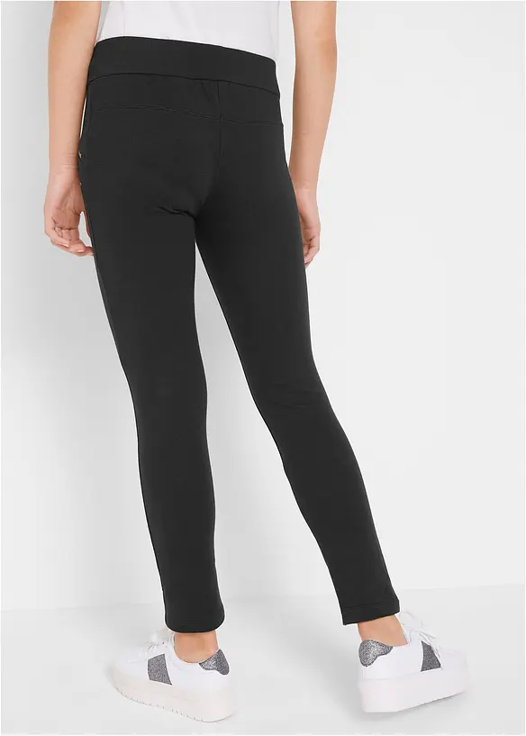 Stretch-Hose aus elastischem Bio-Baumwoll-Mix in schwarz von hinten - bonprix