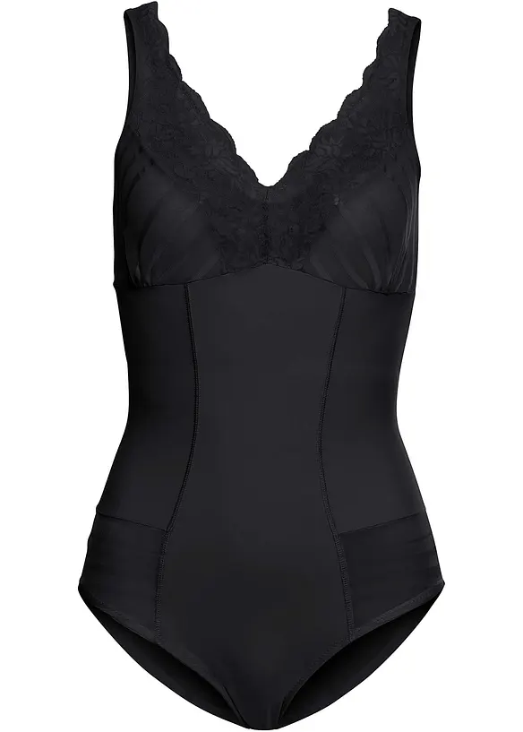 Medium Shape Body mit Spitze in schwarz von vorne - bonprix