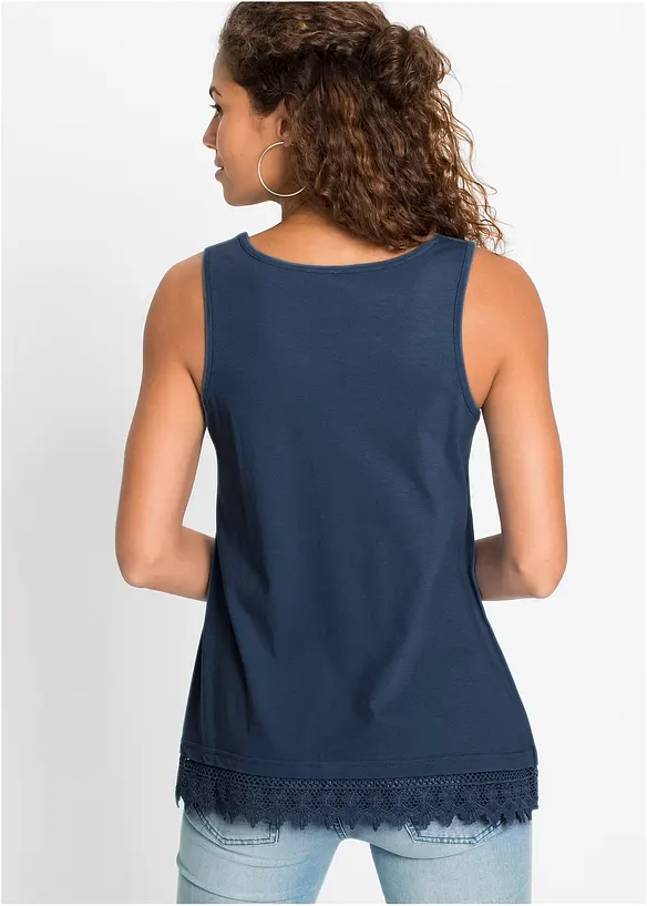 Top mit Spitze (2er-Pack) in blau von hinten (im Anschnitt) - bonprix Top mit Spitze (2er-Pack) in blau von hinten (im Anschnitt) - bonprix