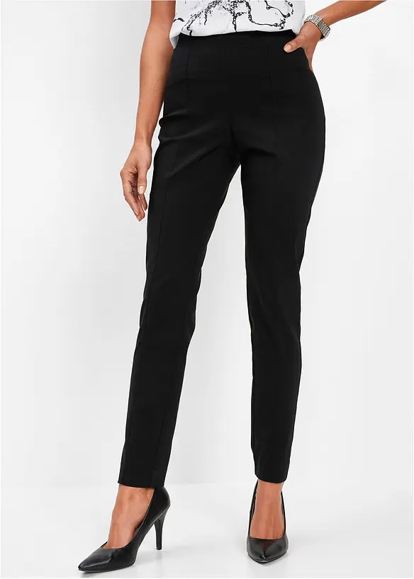 Stretch-Hose aus Bengalin in schwarz von vorne - bonprix