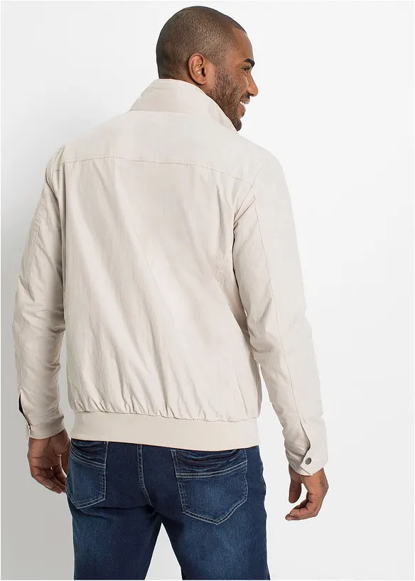 Übergangsjacke in Blousonform mit Stehkragen in grau von hinten (im Anschnitt) - bonprix