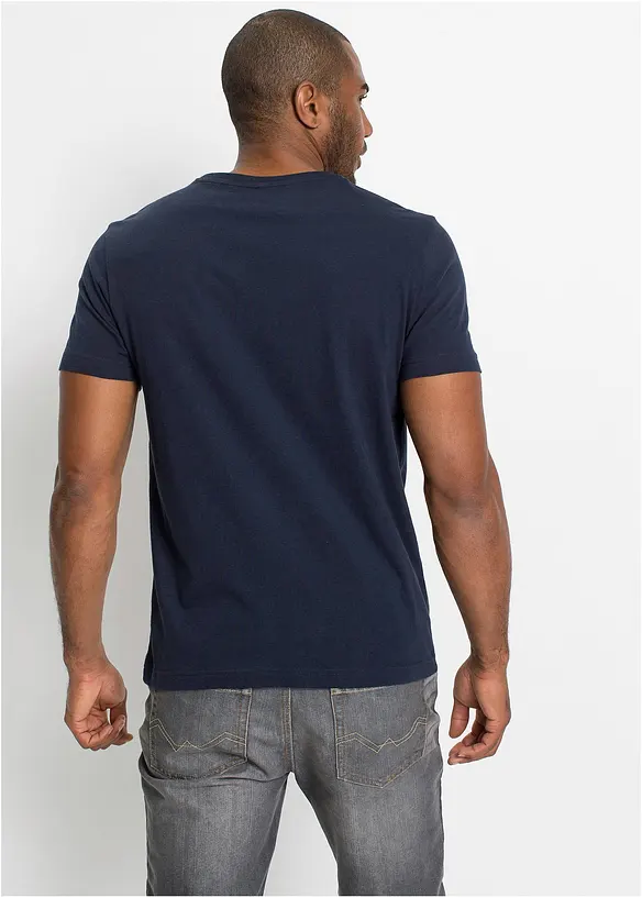 T-Shirt aus reiner Baumwolle in blau von hinten (im Anschnitt) - bonprix