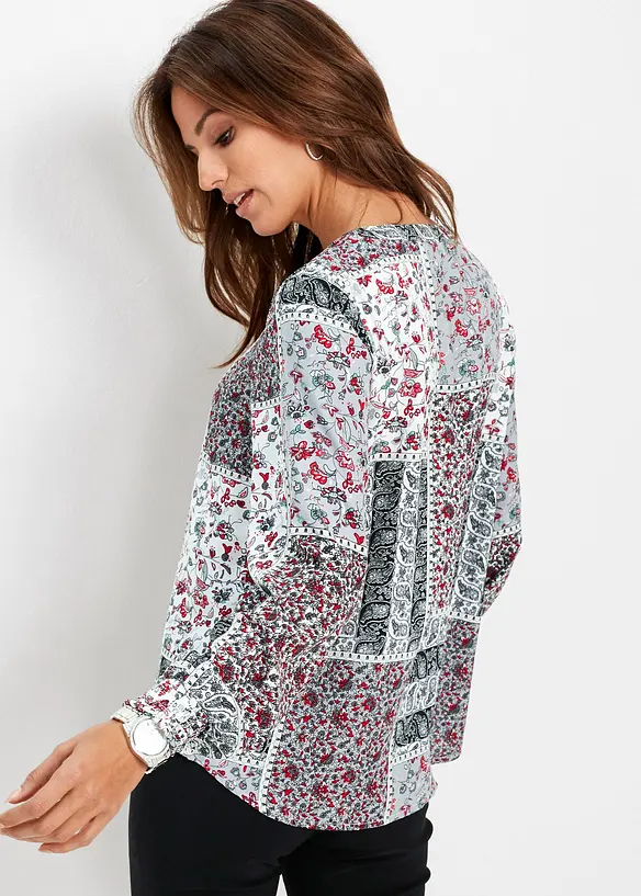 Bluse bedruckt in weiß von hinten (im Anschnitt) - bonprix