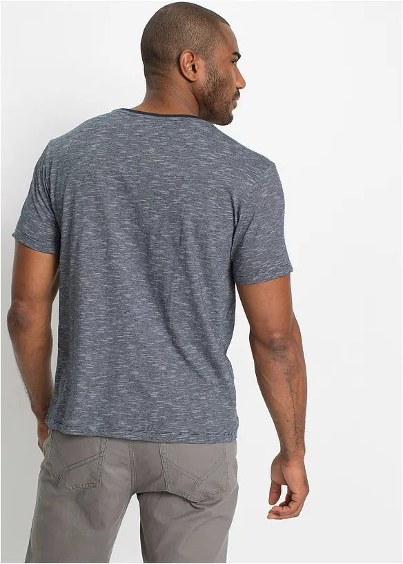 T-Shirt aus reiner Baumwolle (2er Pack) in blau von hinten (im Anschnitt) - bonprix