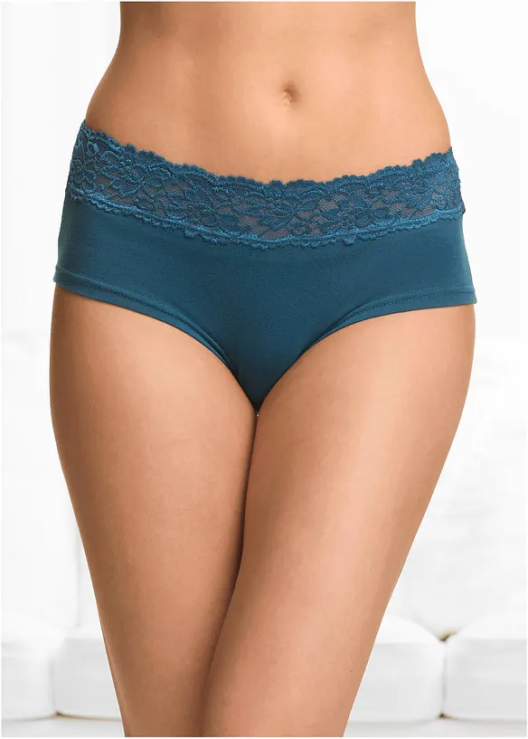 Maxipanty mit weicher Baumwolle (4er Pack) in schwarz von vorne - bonprix