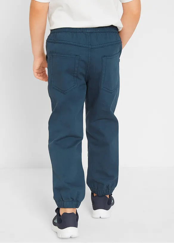 Regular Fit Schlupfhose aus reiner Baumwolle (3er Pack) in blau von hinten - bonprix
