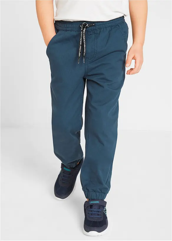 Regular Fit Schlupfhose aus reiner Baumwolle (3er Pack) in blau von vorne - bonprix