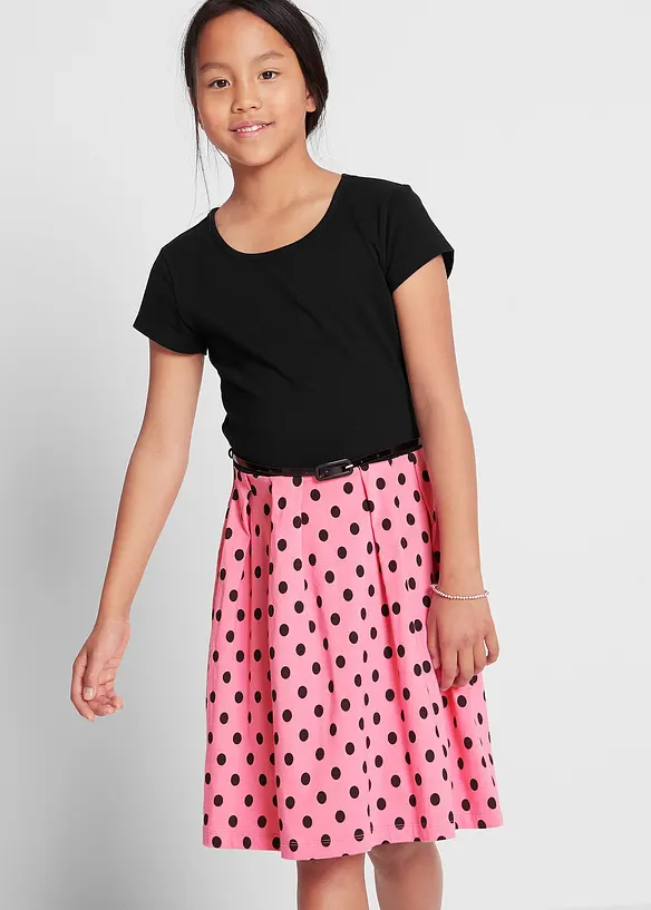Jerseykleid mit Bio-Baumwolle in schwarz von vorne (Totalaufnahme) - bonprix