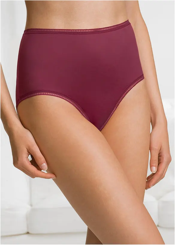 Microfaser Highwaist Slip (3er Pack) in schwarz von vorne - bonprix