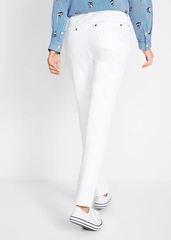 Twill-Hose mit Bequembund aus Baumwoll-Mix in weiß von hinten - bonprix Twill-Hose mit Bequembund aus Baumwoll-Mix in weiß von hinten - bonprix