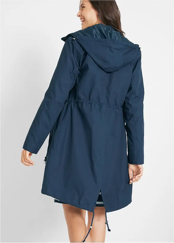 Parka mit Kapuze in blau von hinten (im Anschnitt) - bonprix